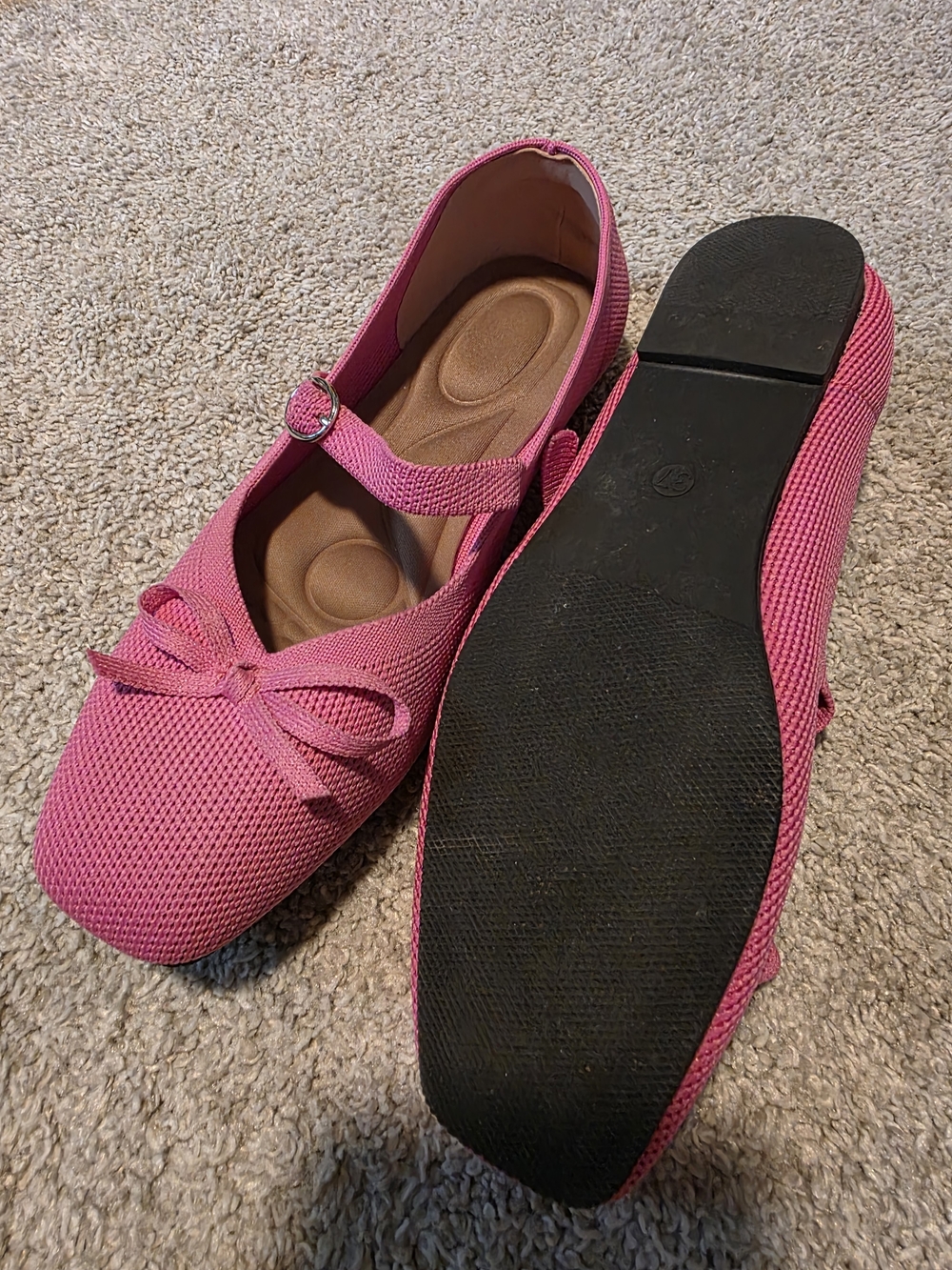 Women’s Pink Mary Jane Ballet Flats with Bow
